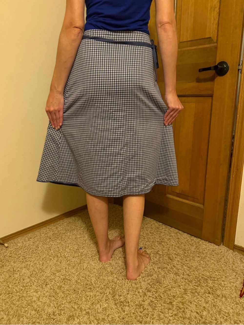 The Pond Vintage 2-in-1 Reversible Owl & Gingham Wrap Skirt Fall Festive - Picture 6 of 8